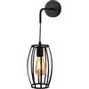 TEKHOME TEKHMEO Applique da Muro Industriale in Ferro E27, Lampada da Parete con Portalampada E27, Design a Gabbia - Nero/Bianco (Lampadina non inclusa) AQ53 (NERO)