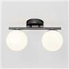 Generic Lampadario a sfera in vetro Illuminazione Camera da letto Plafoniera Lampadario Moderno Lampadari di metà secolo Montaggio a soffitto Supporti da incasso con paralume bianco(Black,30cm)