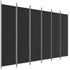 vidaXL Separé 6 pannelli 300x200 cm, Tessuto in poliestere e struttura in ferro, Nero, Schermo pieghevole, Parete divisoria mobile per camera e ufficio, Arredo casa