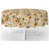 HOME ZEN HOUSEHOLD LINEN BELLISSIMA TOVAGLIA COPRITAVOLO NO STIRO ANTIPIEGA STAMPA MODERNA ART CHERRY (GIRASOLI, Ø 160 CM ROTONDO)