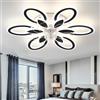 TuoyuanW Cameretta Ventilatore Da Soffitto Con Luce E Telecomando Moderno Led Dimmerabile Plafoniera Con Ventilatore E App 6 Velocità Reversibile Timer Lampadario Con Ventilatore Da Soffitto Per soggiorno,Nero