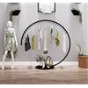 HQHM MEYEBP Stand Appendiabiti da Terra Rotondo, Espositore per Negozio di Abbigliamento di Moda, Asta Appendiabiti per Carichi Pesanti, Super Portante, Oro/Bianco/Nero