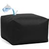 SXBCyan Pouf Poggiapiedi Impermeabile (Senza Imbottitura) pour Esterni, Interni, Giardino, Campeggio, Spiaggia, Rettangolare Poltrona A Sacco, Sgabello Angolare(Black,65x65x40cm-cover)