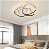 TUJJTU Lampada Da Soffitto A LED Nera Dimmerabile Lampadario 54w Lampada Da Soffitto Moderna E Creativa Con Telecomando Lampada Da Soggiorno Per Camera Da Letto Sala Da Pranzo Camera (Nero, Φ60CM)