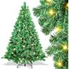 Randaco Albero di Natale artificiale con illuminazione, 180 cm, 860 punte progettate con apertura automatica, in PVC, 250 LED, luce bianca calda, con supporto in metallo, difficilmente infiammabile