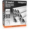 Eurocali 12x Profili Angolari da 2 metri (24mt) in Alluminio per Strisce LED Schermatura Opaca ingombro max striscia led 10.5mm - 15.8 x 15.8