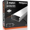 Eurocali Profilo Alluminio per Strisce LED fino a 48mm - Ultra wide - 2000 x 50 x h20 mm - A superficie