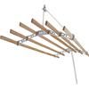 Monster Shop - Stendibiancheria da Soffitto con 6 Stecche di Legno 240cm e Supporti in Ghisa Bianca per Asciugare Vestiti, Indumenti e Biancheria