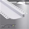 TOT ELECTRIC 2 metri profilo in alluminio per strip led luce soffusa da incasso a scomparsa per cartongesso da soffitto o parete