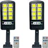K2 STORE - 2 Pezzi Lampione Stradale Pannello Solare Sensore Di Movimento 18W LED Cob Utilizzo Esterno Parete Balcone Giardino Ip65 Impermeabile Con Accessori Di Fissaggio Telecomando