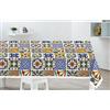 HOME ZEN HOUSEHOLD LINEN Tovaglia in Plastica Impermeabile con Retro Felpato, Frangia Decorativa, Fantasie Assortite Versatile per Tavoli di Cucina e Salotto, varie misure rettangolare e rotondo (DESIGN 8, 120 X 160 CM)