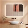 Dripex Specchio da Bagno con Luce 50 x70 cm, Specchio Rettangolare LED con retroilluminato, Anti Nebbia 3 Temperature Colore e Dimmerabile 3000K-6000K, HD Specchio Bagno - Orizzontale/Verticale