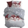 PENSIERI DELICATI Parure Copripiumino Singolo Flanella 100% Cotone, Sacco 155X200 CM e Federa 52X82 CM, Made in Italy, Copripiumino Lavabile In Lavatrice A 40°, Fantasia Snowman Rosso
