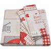 GBiancheria TOVAGLIA da Tavolo con TOVAGLIOLI Stampata in Panama di Cotone Dis. Shabby. Disponibile x4, x6, x8 e x12 Persone. IDEATO, Tessuto E CONFEZIONATO in Italia (Rosso, Per 12 135x235cm + 12 Tovaglioli)