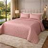 Clara Home Milano CLARA HOME Copriletto Una Piazza e Mezza Colore Rosa Cipria, Trapuntato in Raso Satin, Coperta Leggera Mezza Stagione, Autunno Primavera, Elegante per Camera da Letto, Made in Italy