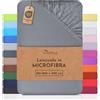 NatureMark lenzuolo in microfibra - morbido, traspirante e facile da curare - 180x200-200x220 cm, Grigio Medio