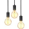 Mengjay Trade Vintage Nero Lampada a sospensione Lampadario a 3 Luci con Attacco E27 Lampadina Non Inclusa Semplicità Ferro Lampada da soffitto per Soggiorno Camera da letto Ristorante (B)