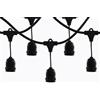 AntDau71® - Cordoniera Catena Luminosa Led Catenaria con 10 Portalampada Pendenti cavo Nero E27 da 10 mt Impermeabile Prolungabile (LAMPADINE ESCLUSE) - CW870