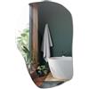 Generic Specchio 70x45,5 cm da Parete Asimmetrico Organico Bordo Ondulato Moderno Design Irregolare per Soggiorno, Bagno, Camera da Letto, il Corridoio Senza Cornice Make Up Decorativo