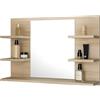 FreshYou Specchio da bagno con 5 ripiani, sospeso, specchio per corridoio, camera da letto, bagno, Sonoma Oak 80X50 cm