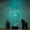 KJsdaADSA Luce notturna 3D Il Signore degli Anelli Gandalf Luce notturna moderna Illusione ottica 7 diversi colori con batteria e decorazione USB Lampada da tavolo LED RGB