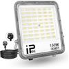 PICAA Lampada da esterno a LED da 150W, luce da lavoro LED 15000LM 6500K, Luce di sicurezza a LED impermeabile IP65 con spina per porta d'ingresso, magazzino, parcheggio, cortile, strade (1pz)