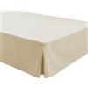 fashion home Pagano Mantovana Giroletto Coprirete, Vestiletto con Gonna a Pieghe, Misto Cotone Traspirante, per Letto Singolo o Matrimoniale, PANNA 90x200x40 cm