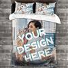 Bbflyper Copripiumino personalizzato,set di biancheria da letto personalizzato con foto/testo/logo,design fai da te,speciale per amici,coppie,compleanno,anniversario,180 x 210cm