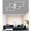 Arcadia Lampadario Plafoniera a Led Soffitto Design Moderno Elegante Forma Quadrata Luce Calda Fredda Dimmerabile Con Telecomando E App Cellulare Soggiorno Salotto Cucina Camera Da Letto 90w 4950LM 80 Cm