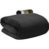 Beautissu Coperta Pile Matrimoniale XL Öko-Tex per Divano e Letto casa | 150x200cm nero plaid morbido calda invernale per morbida microfibra Aurelia