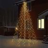 ECD Germany Catena Luminosa a LED IP-44 Decorazione Luci di Natale per Interni Esterni Ornamento Illuminazione in Bianco Caldo per Alberi e Pennoni Accessorio Natalizio 10 Pioli e 10 Fascette Incluse