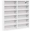 VidaXL Vetrine - Scaffale sospeso in legno ingegnerizzato bianco, design elegante, 12 ripiani, 60 x 8,5 x 58 cm