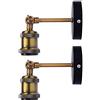 PIANUO 2pcs Applique de Parete Lampada da Parete a Luce Industriale dell'annata Regolabile Finito in ottone Testa in rame con Portalampada E27 per Bar Ristoranti, Club