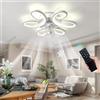 Luyaim 65CM Lampadario A Ventola Da Soffitto Con Telecomando, Motore DC Reversibile 6 Velocità, LED Dimmerabile Plafoniera Con Ventilatore Per Cameretta Soggiorno, Moderno Lampada Design
