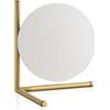 VR VETRINEINRETE Vetrineinrete® Lampada da comodino minimalista lume decorativo per camera da letto in metallo bronzo con sfera in plastica attacco G9