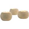 Progetto Arte Portacandele In Pietra Naturale Tondo Porta Candele Votive Arredo In Pietra Set Portacandele Arredo Casa Decorazione Set Da 3 Pezzi Prodotto Made In Italy