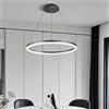 JIAODIE Lampadario Anello Cerchio,LED Dimmerabile Lampade A Sospensione Sala da Pranzo Luci per Tavolo da Pranzo, Isola della Cucina,Soggiorno (Color : Nero, Dimensione : 1 ring/80CM/48W)