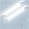 Litglobe Neon LED 115cm con Sensore di Movimento 2 Pezzi,40W 4000LM Tubo Neon,6500K Bianco Fredda Barra LED,IP65 Impermeabile Plafoniera Soffitto per Cucina Officina Garage Ufficio