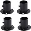 AYGCI 4 Pezzi Supporto Asta Armadio a Forma di U in Acciaio INOX Supporto per Asta per Tende Closet Asta Estremità Supporti Flangia Supporto Barra con Viti (Nero 19mm)