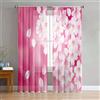 Odot Tende Soggiorno Semi Trasparenti, Stile Floreale Stampa 3D Tenda Voile con Tasca per Asta 2 Pannelli Filtranti Finestra Moderna per Camera da Letto Cucina (Fiore di ciliegio,140x160cm)