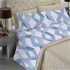 BANZAII TEXTILE INNOVATOR ONLINE Banzaii - Completo Lenzuola Una Piazza e Mezza In Microfibra Made In Italy Con Angolo h 30 Miriam Blu