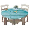 Treer-shop Rotonde Tovaglia in Poliestere con Bordo Elastico, Treers Copritavolo Lavabile Impermeabile Antipolvere Tovaglia con 3D Mare Stampa per Cucina Giardino Decorazione Tavolo (Stella Marina,180cm)