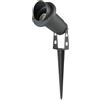 damastoreitalia Faretto da Giardino con Picchetto, IP65, Attacco GU10, Alluminio Resistente, Max 35W, Installazione Esterna, Impermeabile Senza Lampadina (Grigio)