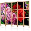murando - Paravento da Interno Floreale 225x172 cm XXL Fiori Zen 5 Pannelli Divisori Stampa Unilaterale su Tela in TNT Separe Divisorio per Ambienti Ufficio Paraventi Decorazioni Legno Elegante