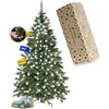 SPRINGOS - Albero di Natale artificiale di alta qualità, con neve artificiale e pigne vere, effetto inverno, 220 cm