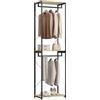 WOLTU Stand Appendiabiti in Legno Attaccapanni Guardaroba per Cameretta Scaffale Porta Abiti 60x40x213 cm