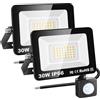 RIGIDON 2x 30W faretto con pir sensore di movimento, 3000lm proiettori led