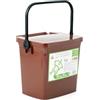 Home Ricybox Contenitore Umido con Coperchio, 5 Litro, Plastica, Marrone, 24.5x20.5x21.5 cm