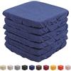 Intimitaly Set 6 Cuscini Sedia Vesto Con Elastico da Schienale Comodi Made in Italy in Cotone Imbottiti e Spessi 6 Cm (6 Blu)
