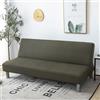 Hixingo Copridivano Senza Braccioli Lavabile, Copridivano 3 Posti Tinta Unita Semplice Antiscivolo, Copri Divano Elasticizzato Fodera per Divano Letto Clic Clac (M:150-190cm,Army Green)
